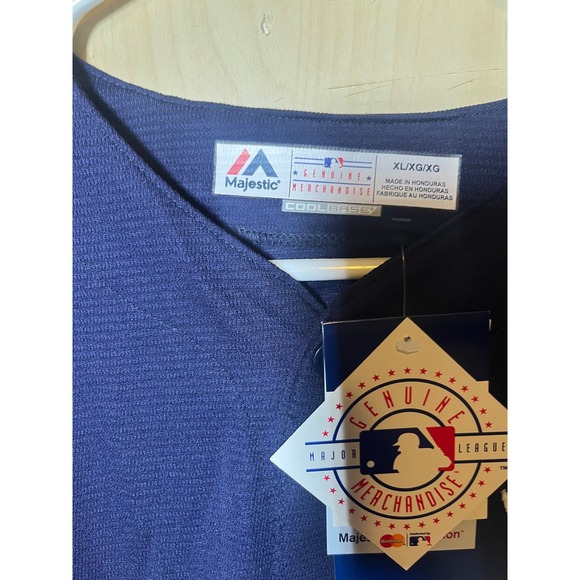 Majestic Detroit Tigers MLB Baseball Jersey Men's XL Coolbase Navy D Logo - Picture 8 of 8